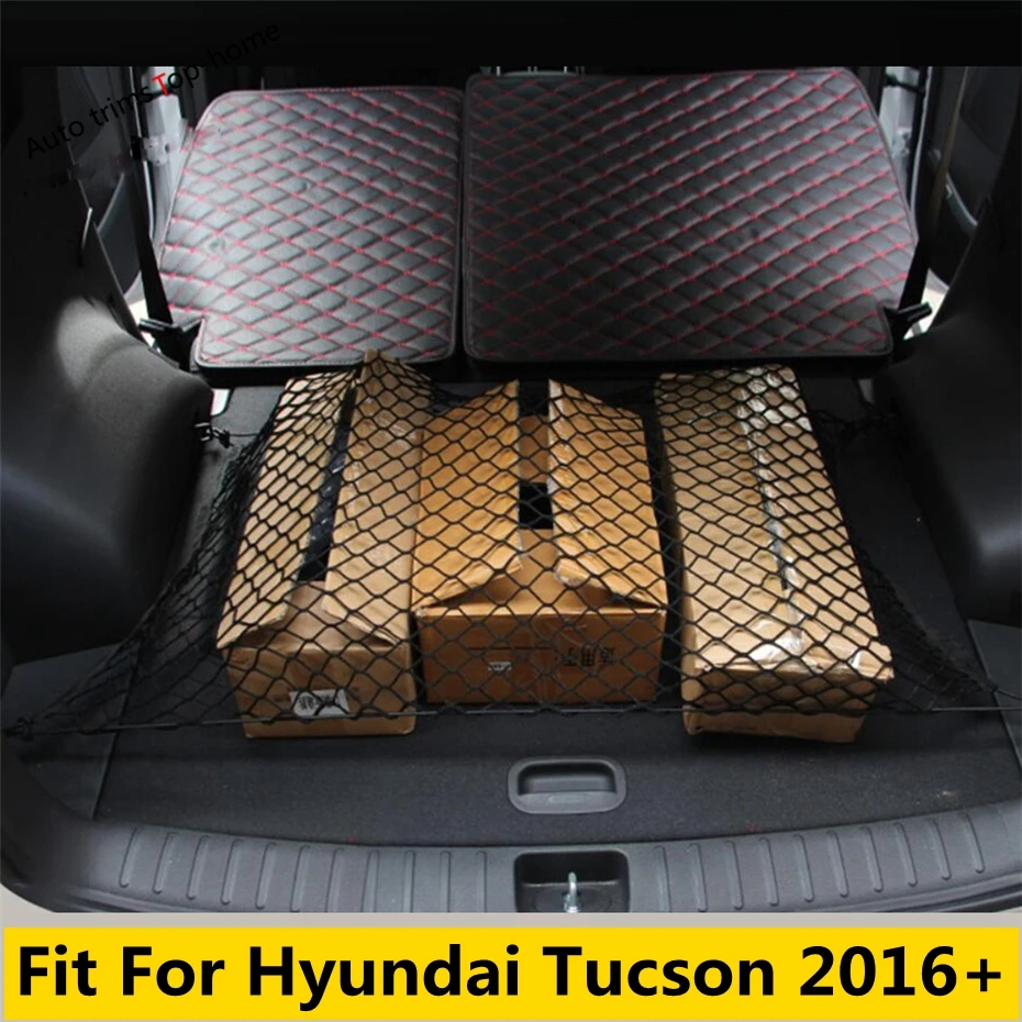 

Rear Back Cargo Trunk Storage Organizer Luggage Net Holder Cover Trim For Hyundai Tucson 2016 - 2020 Interior Accessories