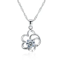 zemior sterling silver 925 drop necklaces for women charm hollow flower with trendy cubic zirconia pendant necklace jewelry gift