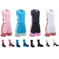 mens basketball jersey suit womens basketball uniform sports shorts breathable vest two piece training competition suit 40