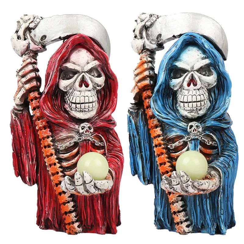 

Horror Skeleton Resin Statue Waterproof Rustproof Halloween Skull Ornaments Garden Courtyard Outdoor Landscape Decoration