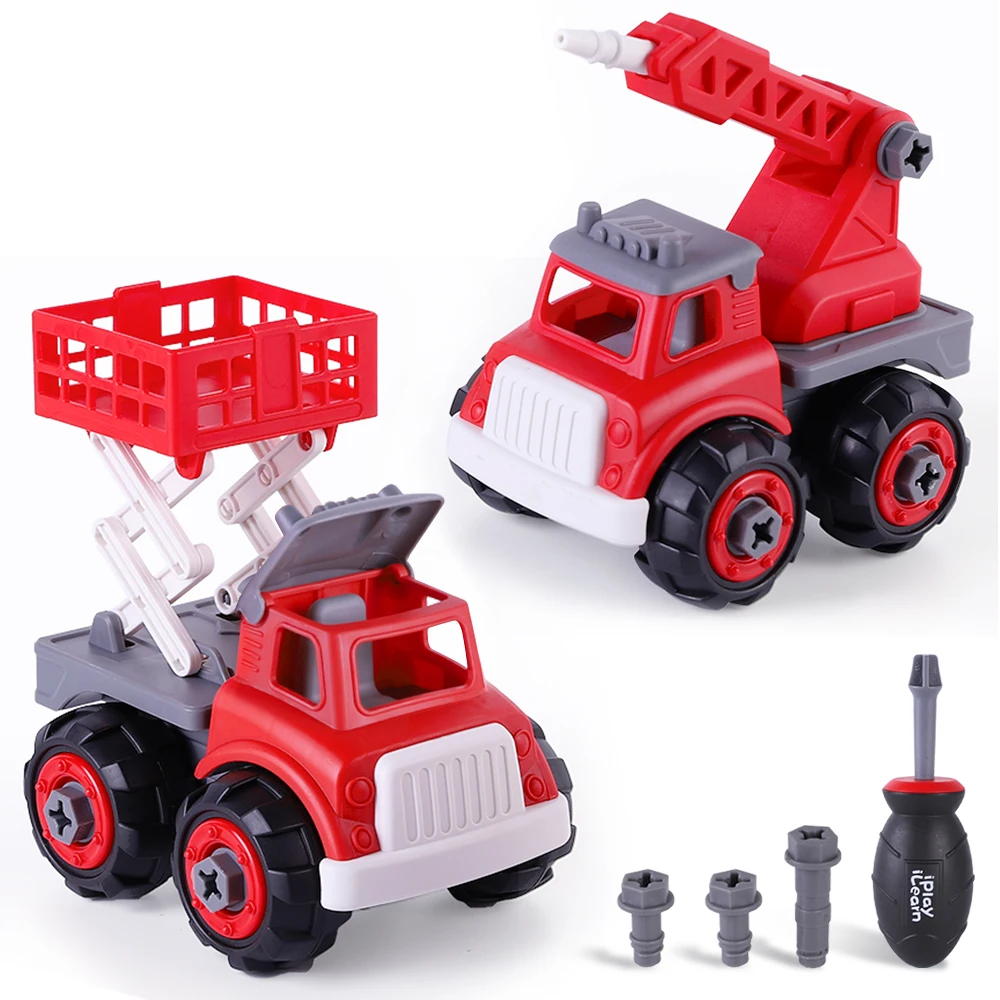 

Kids Take Apart Fire Trucks Assembly Toys Playset Water Tower Fire Lift Truck Birthday Gifts for 3 4 5 6 Boys Girls Toddlers
