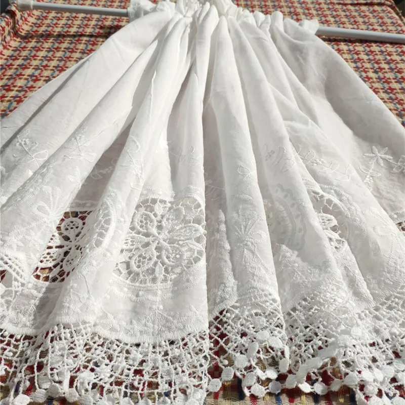 

White openwork embellished cabinetry curtains. Decorative short curtain coffee half curtain curtain Korean fabric door curtain
