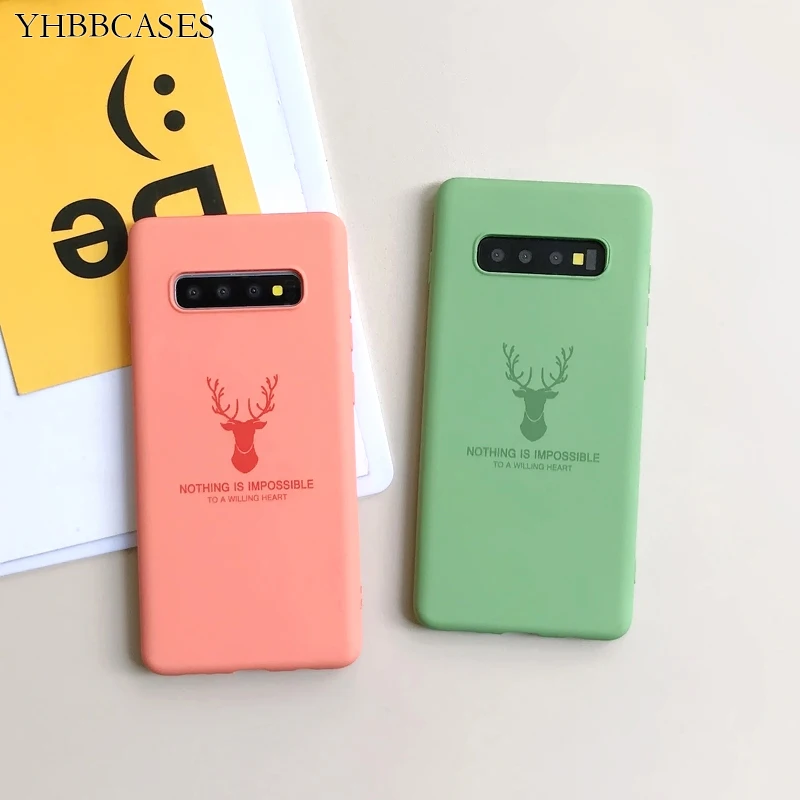 Силиконовые мягкие чехлы YHBBCASES с рождественским оленем для Samsung Note 10 8 9 парные