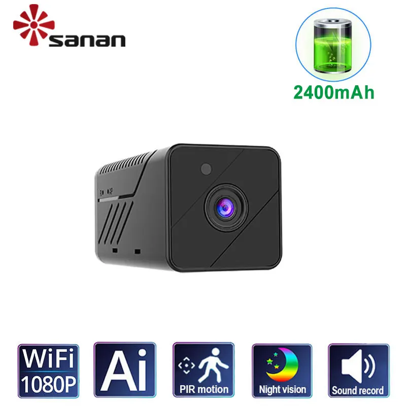 100% Беспроводной домашней безопасности Мини ip камера WiFi 1080P Full HD Батарея