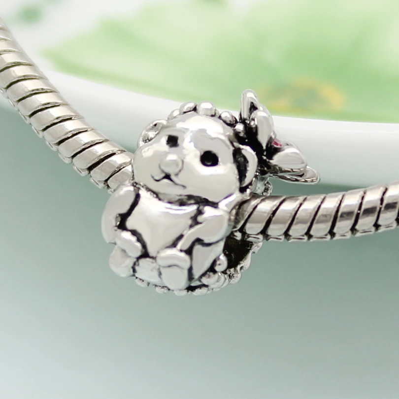 Бесплатная доставка браслет Pandora с подвеской в виде цветка ежика розового цвета