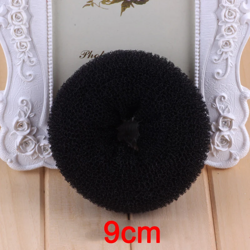 M Black 7-8CM 1 шт., новая мода, элегантные женские, дамские, девичьи, волшебное шейпер, Пончик, кольцо для волос, булочка, модные диспенсеры для волос, инструменты для укладки, аксессуары - Цвет: M Black 7-8CM