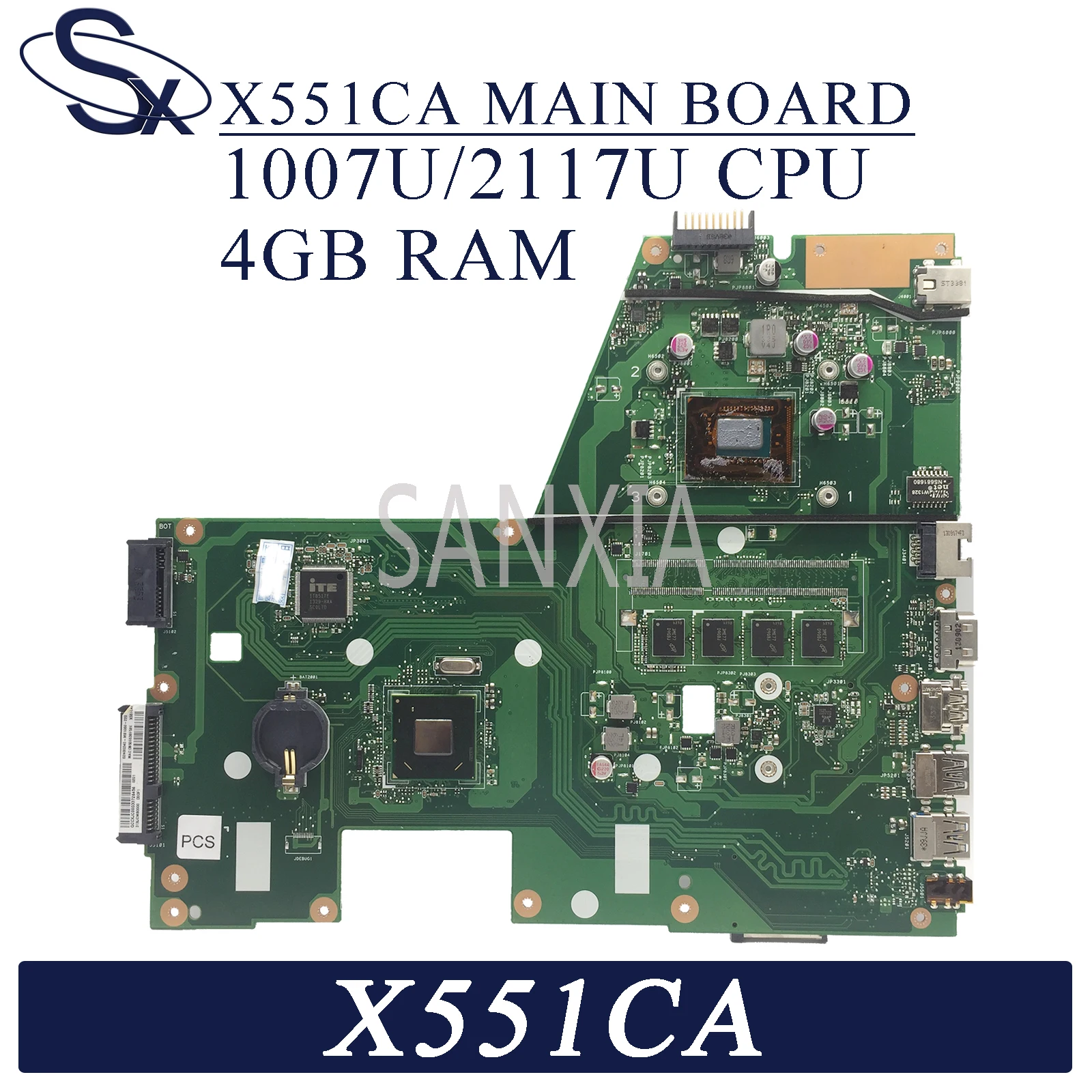KEFU X551CA материнская плата для ноутбука ASUS X551CAP оригинальная 100% тест 1007U/2117U 4G RAM|x551ca
