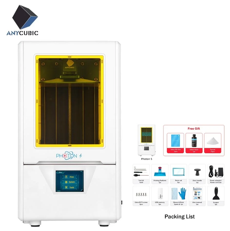Photon S ANYCUBIC Photon-S lcd 3d принтер набор Быстрый срез 405nm матрица УФ светильник двойной оси Z SLA 3d принтер фотоны impresora 3d - Цвет: Photon S