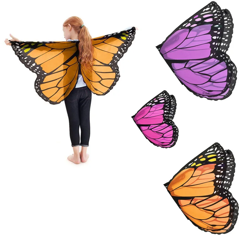 

Fairy Tale Princess Cosplay Costume Butterfly Wings Shawl Cape Stole Kids Boys Girls Scarf Wrap Accessories