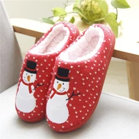 new winter christmas snowman couple cotton slippers knitted indoor home shoes woman slippers