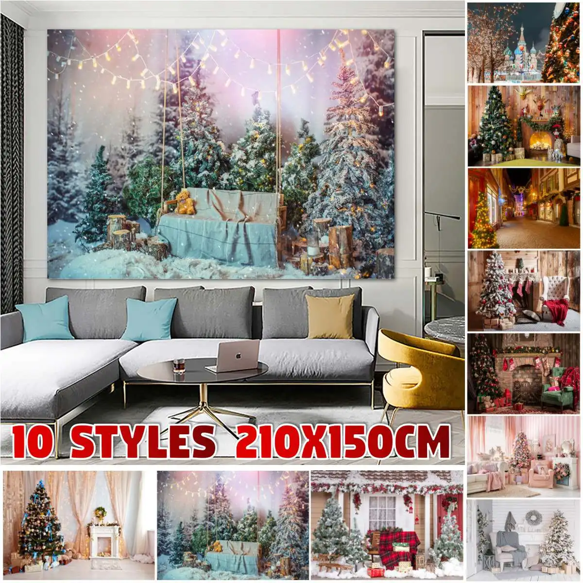 

Christmas Winter Snow Backdrops For Photography Christmas Tree Home Party Decor Photographic Studio Photo Backgrounds Props