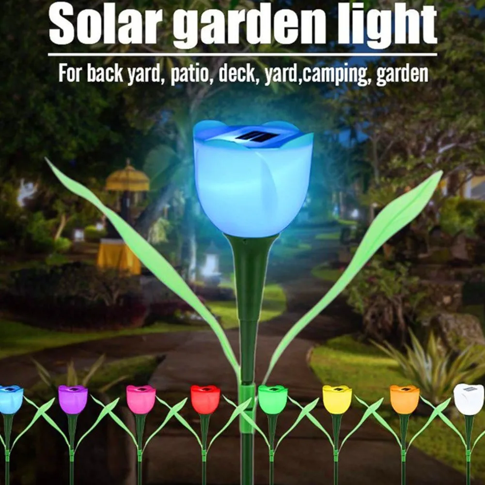 

Solar Simulation Tulip Flower Shape Solar Powered LED Lawn Lamp Solar Light Home Outdoor Yard Garden Decorative