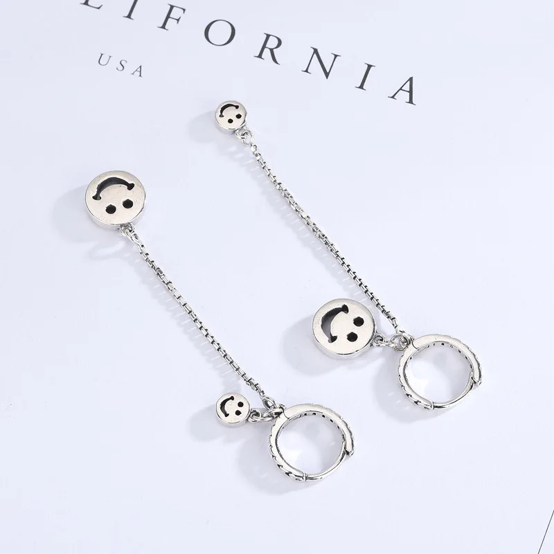 Серьги из стерлингового серебра S925 пробы массивные серьги геометрические для