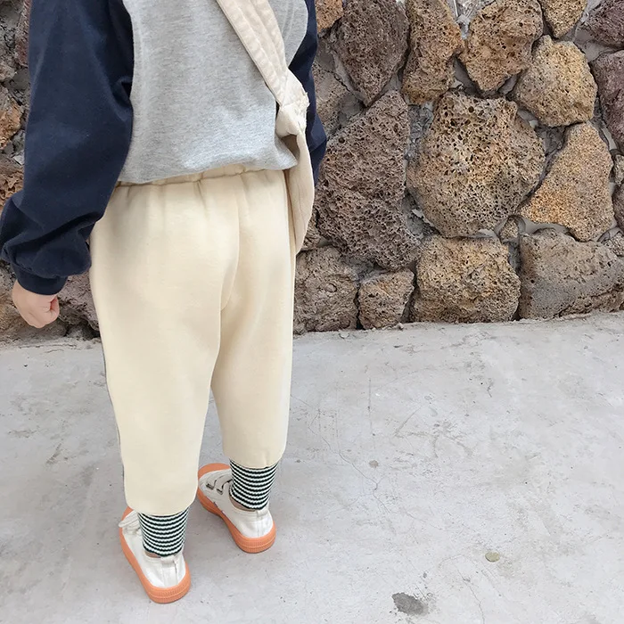 Autumn boys girls Spliced striped sports pants kids cotton soft 5 colors casual all-match trousers 2-7Y