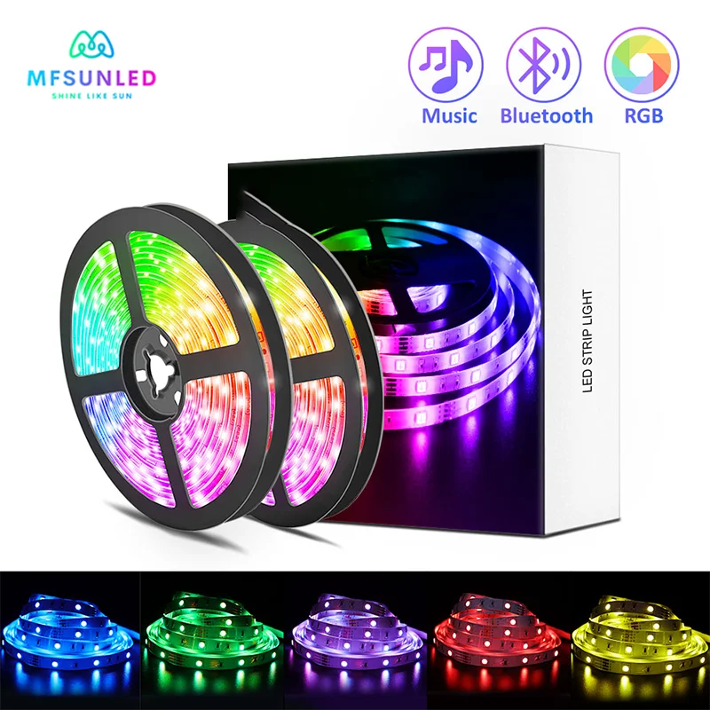 

Светодиодная лента RGB 5050/2835, гибкая светодиодная Светильник та «сделай сам», лента RGB с диодами, 12 В постоянного тока, приложение для телефона...