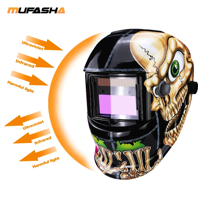 Шлем сварочный MUFASHA с фильтром автозатемнения (ADF) черная маска | Инструменты