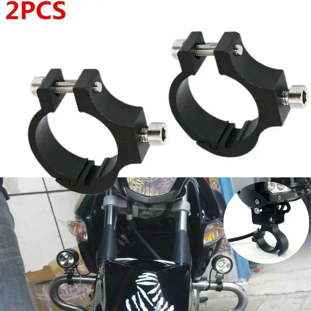 

2pcs Universal Motorcycle Headlight Bracket Tube Fork Spotlight Holder Clamp Mounting Handlebar Clamp Kit For For