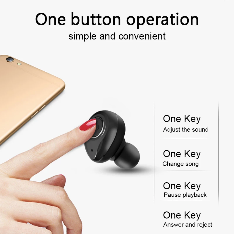 V11 TWS Bluetooth наушники IPX5 водонепроницаемые настоящие беспроводные сенсорное