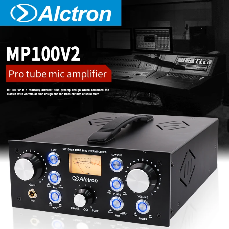 Alctron MP100V2 звукозаписывающий студийный ламповый и fet микрофонный предусилитель с многофункциональными ручками, тщательно усиливает каждый сигнал