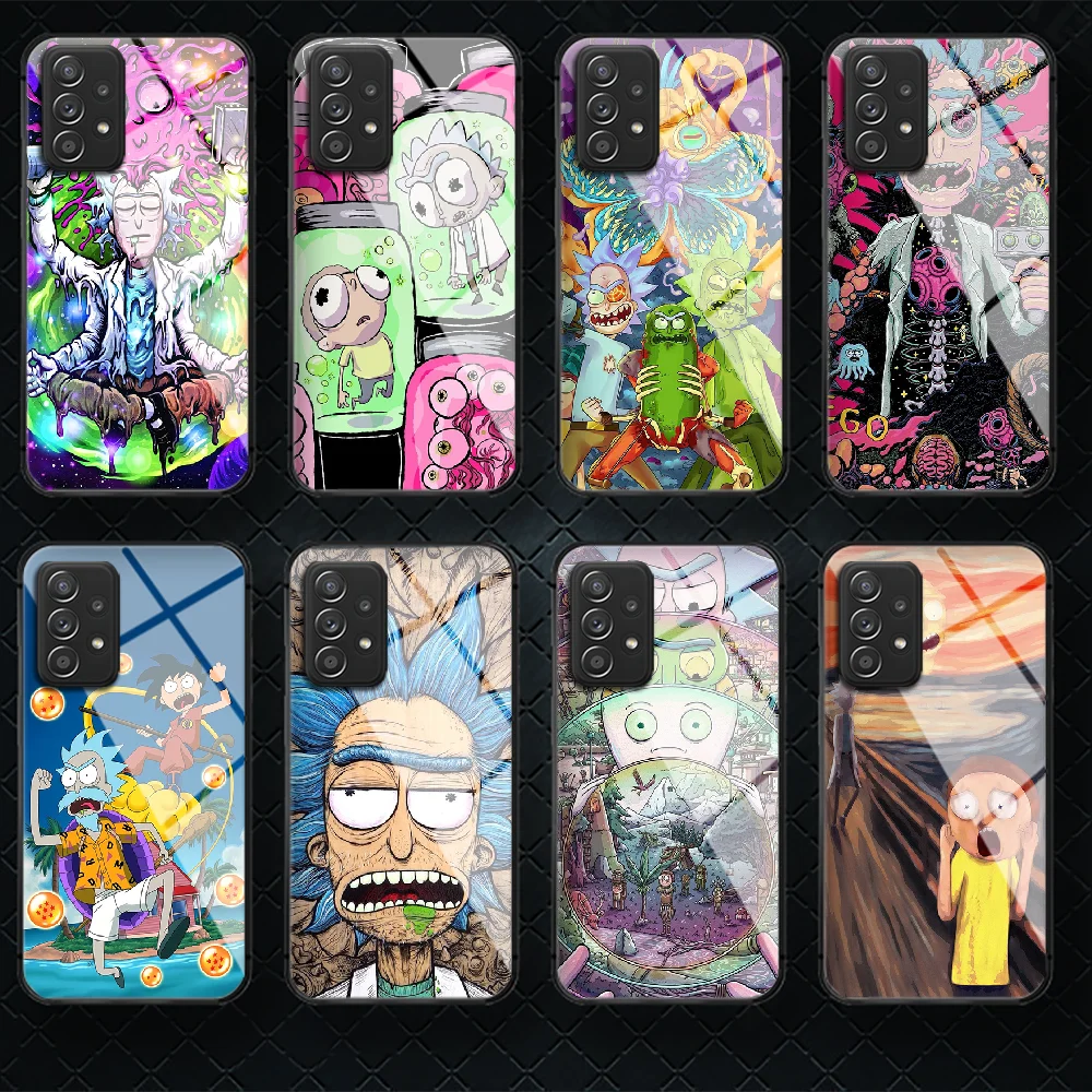 

Funny Ricks cartoon Mortys Tempered Glass Phone Case Cover For Samsung Galaxy A M 10 12 20E 21 31 40 50 51 52 70 71 72 S Luxury
