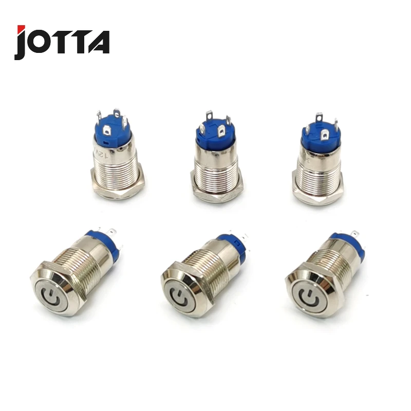 12mm Button Switch LED Light Ring Lamp Symbol Power Black Momentary Latching 3-6V 12V 24V 220V | Обустройство дома