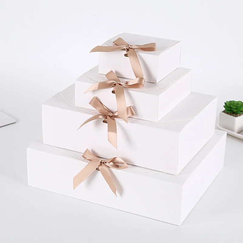 

5pcs White/Kraft Gift Box Event & Party Supplies Packaging Wedding Birthday Handmade Candy Chocolate Dragee Wrapping Boxes