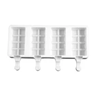 Силиконовая форма для мороженого, форма сделай сам для домашнего льда, форма для морозильной камеры, 4 ячейки, большой размер, квадратный поднос для льда, приспособления для выпечки льда