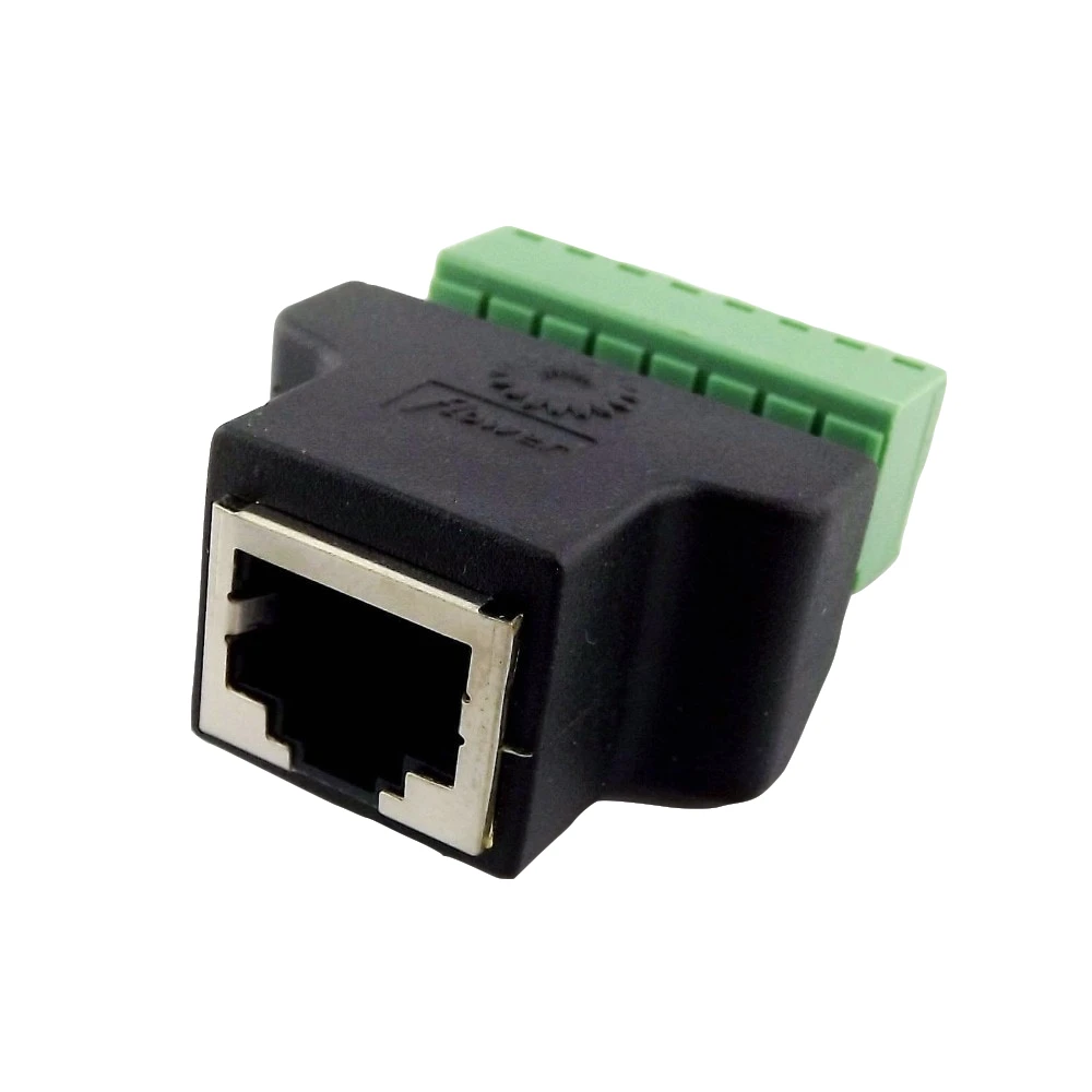1 шт. Ethernet RJ45 8P8C CAT Female to AV винтовой терминал 8 Pin ADSL видео Коннектор адаптер