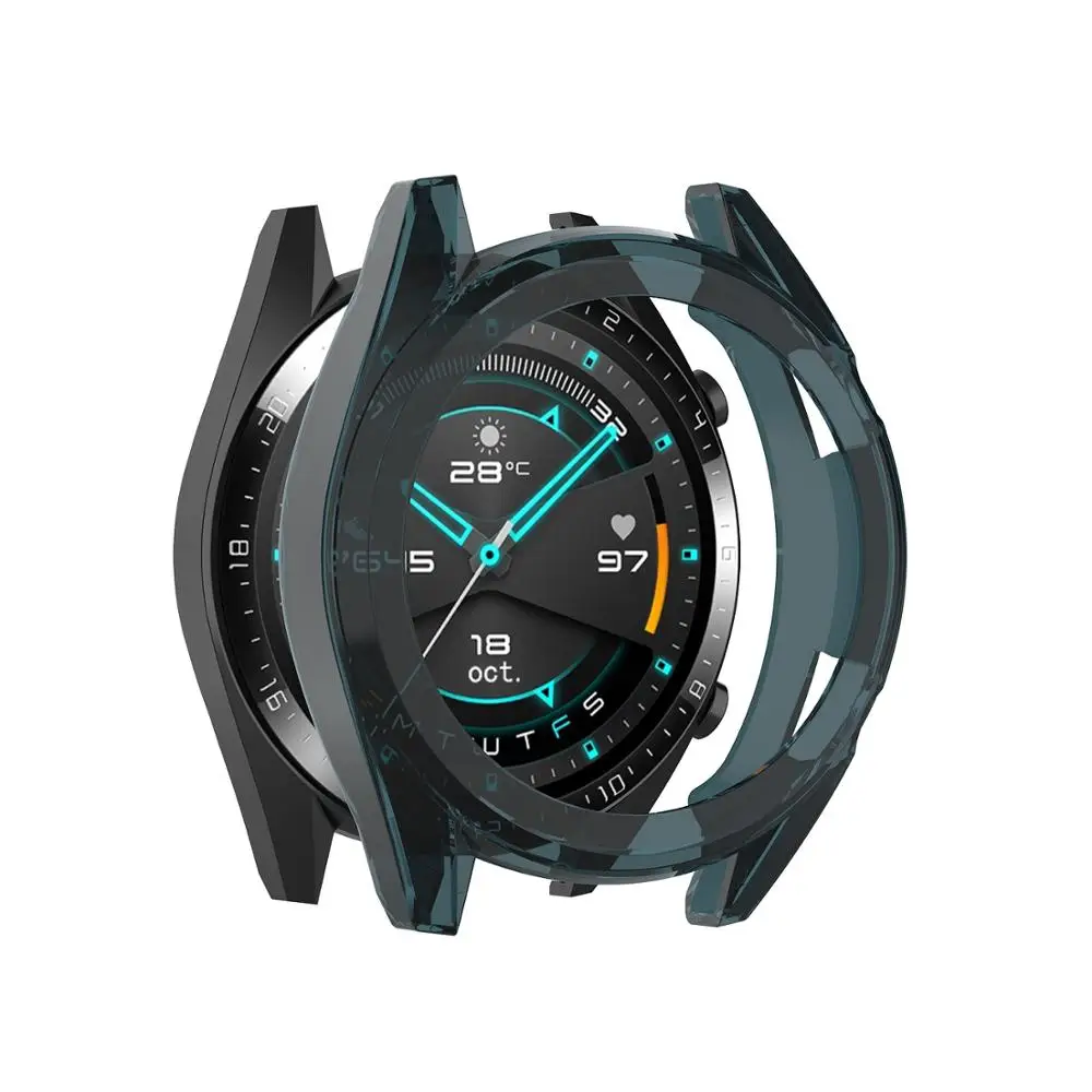 ТПУ Тонкий Смарт часы защитный чехол для Huawei Watch GT 2 46 мм полоса рамка с защитой от