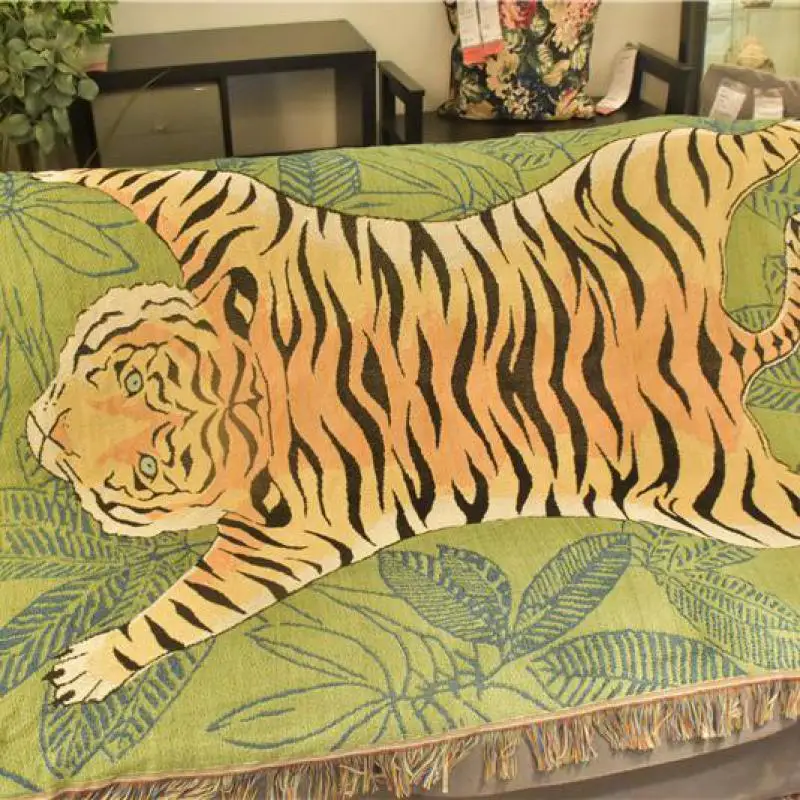 Тигровый гобелен для отдыха креативное одеяло путешествий декоративное