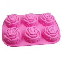 6 cavity rose flower silicone molds fondant cake decorating tools sugarcraft candy clay chocolate gumpaste moulds party wedding