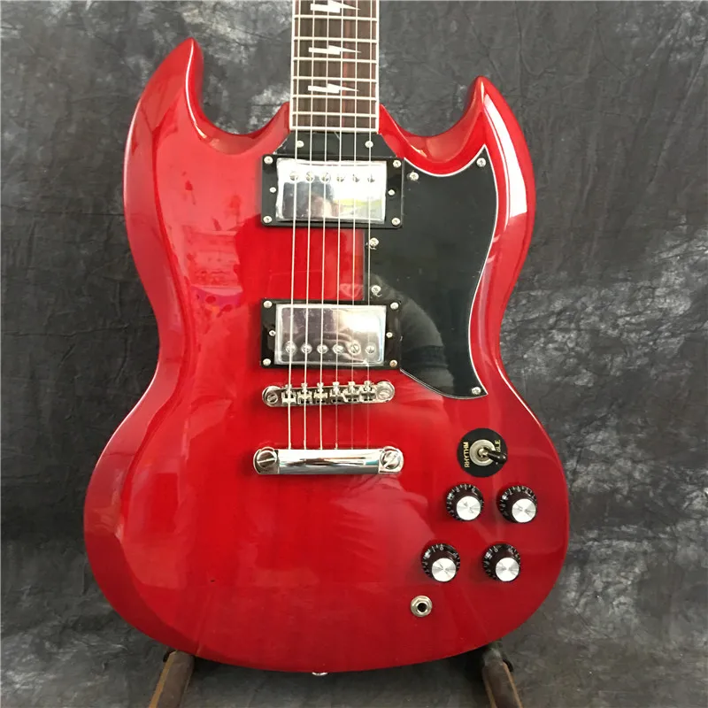 

Wholesale high quality electric guitar, chrome hardware, top electric guitar, red