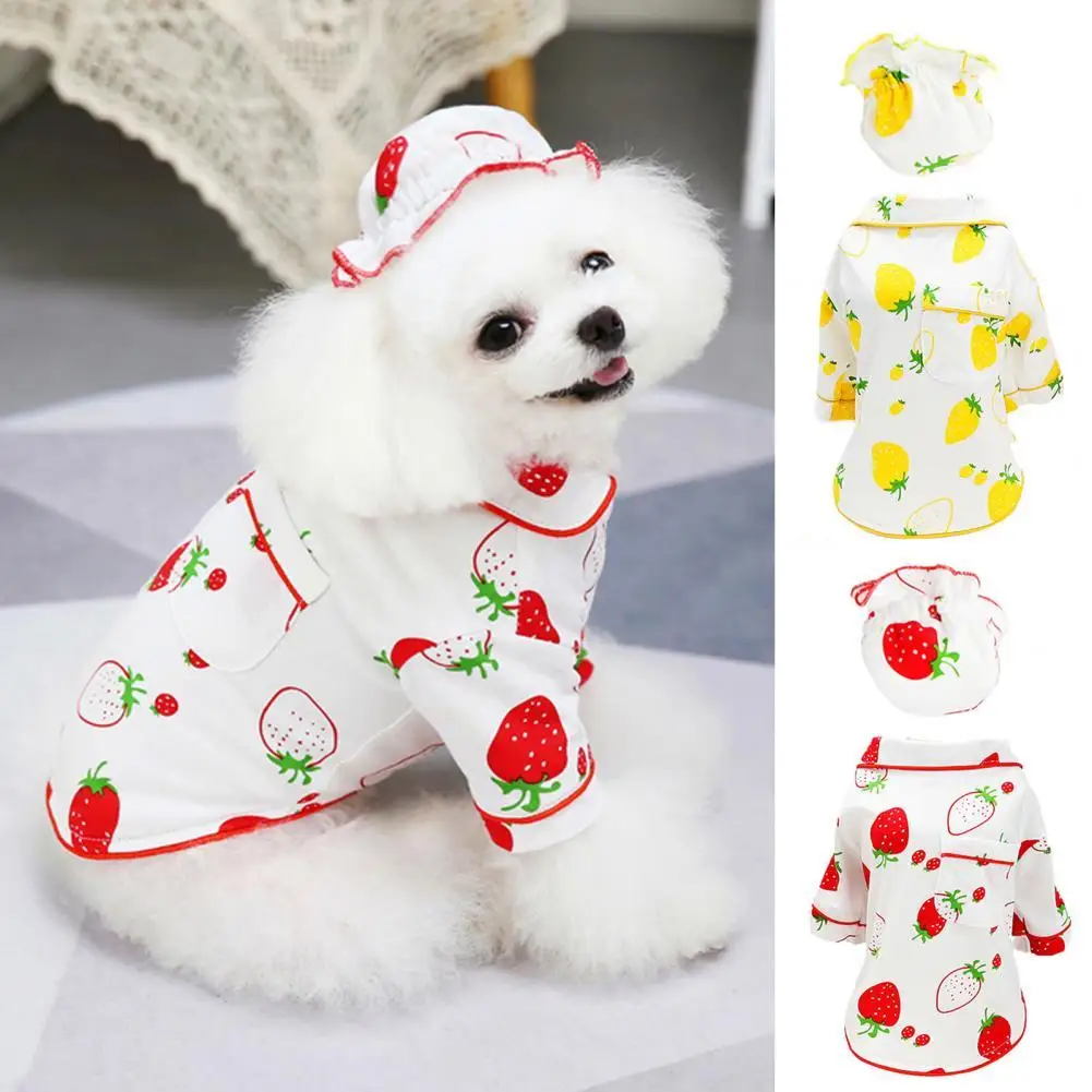 

Pet Pajamas Cartoon Fruit Pattern Cosplay Skin-friendly Pet Dogs Sweatshirt Costume for Autumn