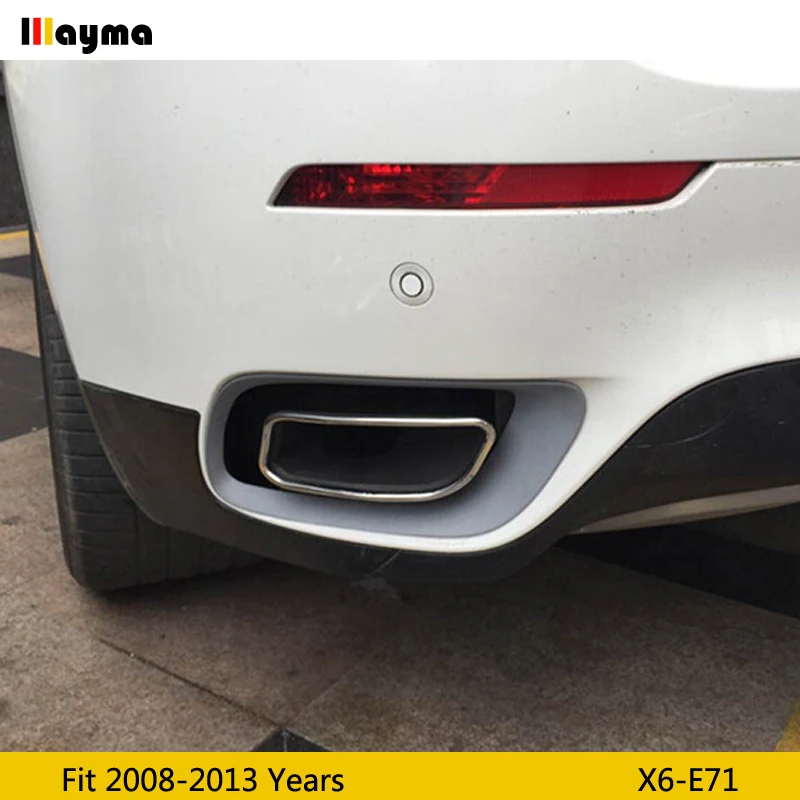 Наконечники выхлопной трубы с квадратным хвостом для BMW X6 35i xDrive 2008-2013 года E71