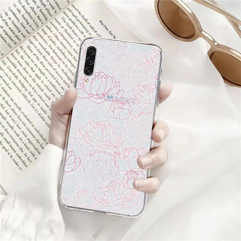

Beautiful Flower rose Phone Case Transparent for Samsung s9 s10 s20 Huawei honor P20 P30 P40 xiao mi note mi 8 9 pro lite plus