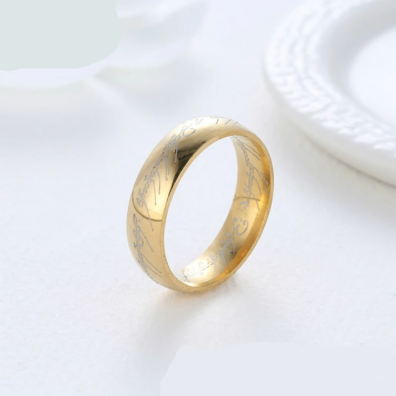 Оптовая продажа Женское и мужское кольцо из титановой стали модное круглое со