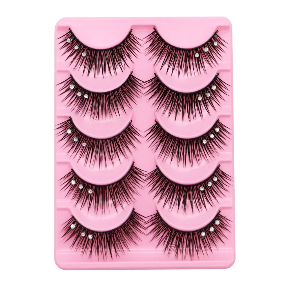 

South Korea natural nude makeup thick stage with drill (three side drill) 817 fiber hard stem false eyelashes wholesale beauty