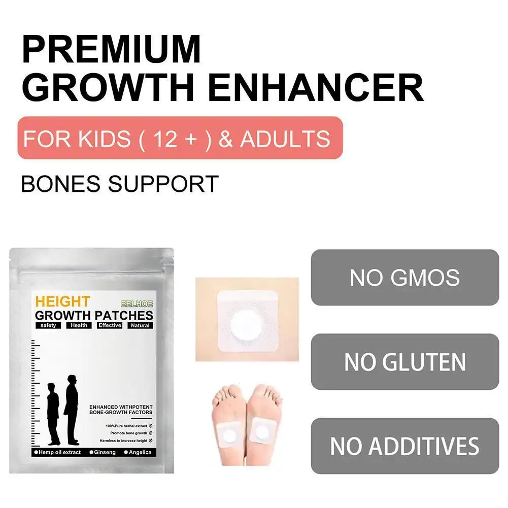 

Increasing Height Foot Patch Growth Bones Trigger Growth Promote Promote Hormone Body Stickers 8 Bone Growth Q6T4