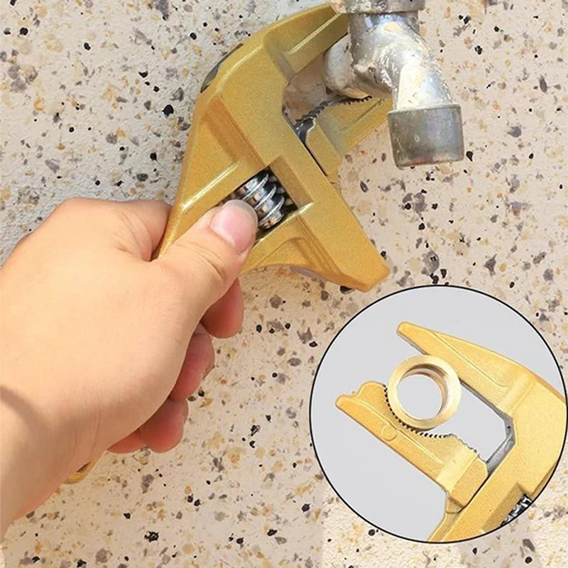 

Universal Aluminum Spanner Multifunctional Adjustable Bathroom Wrench Large Opening Hand Tools Bathroom Pipe Repair Wrench Tool