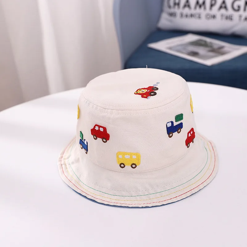 Панама с мультяшными машинками для девочек и мальчиков модные шапки рыбаков