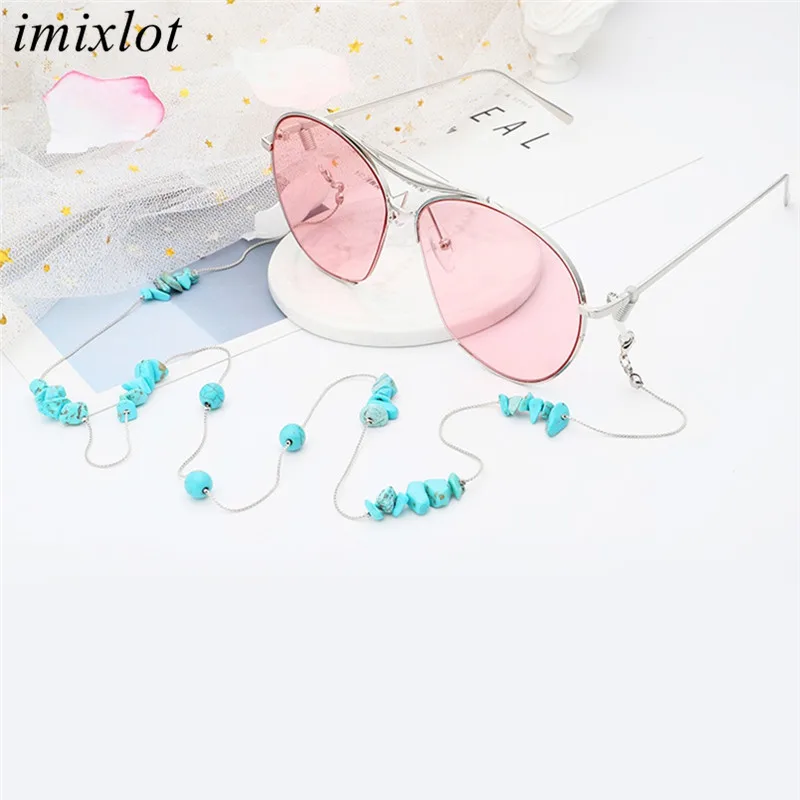 Imixlot Новые Креативные нерегулярные бусины из синего камня солнечные очки с