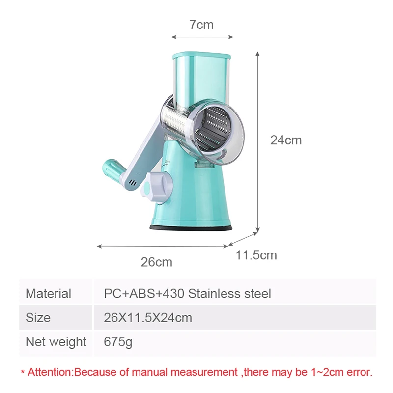 

Manual Vegetable Cutter Slicer Multifunctional Round Mandoline Slicer Potato Cheese Kitchen Gadgets Kitchen Accessories