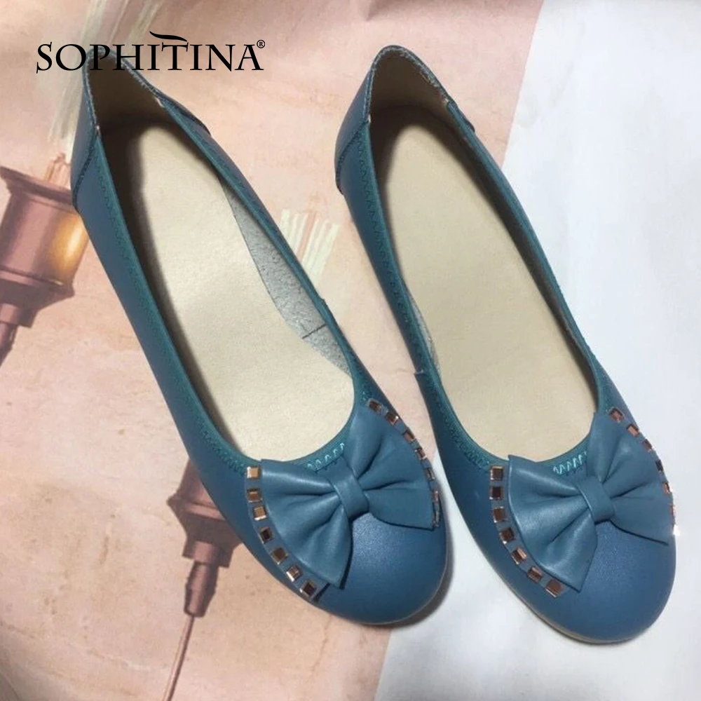 Туфли женские на плоской подошве с бантиком PO599 2020 | Обувь