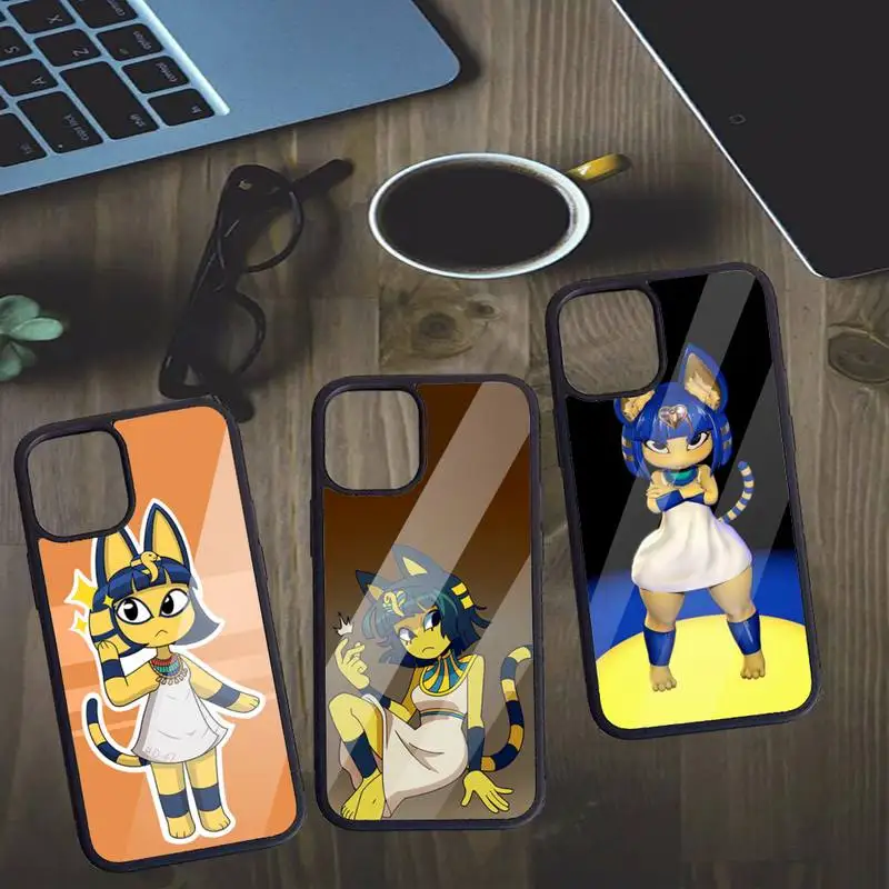 

Cute cartoon ankha animal Phone Case PC for iPhone 11 12 pro XS MAX 8 7 6 6S Plus X 5S SE 2020 XR