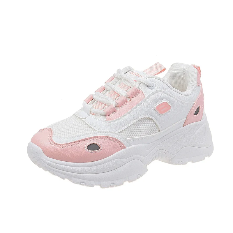 

2021 spring new women's breathable mesh student women's shoes dad shoes Korean fashion leisure heightening sports shoes