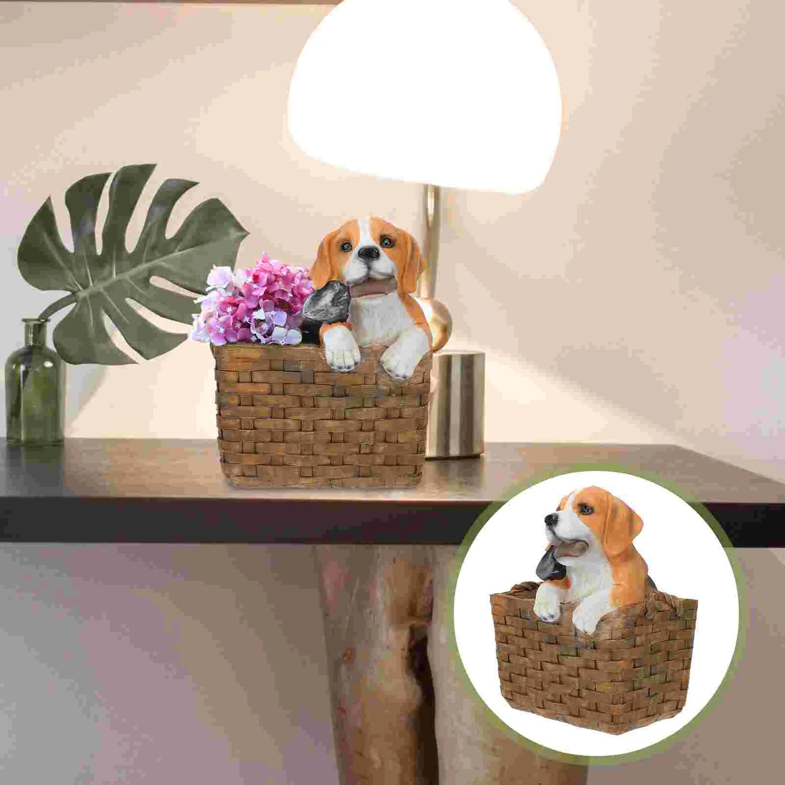 

1Pc Little Dog Pot Cartoon Animal Resin Planting Container Balcony Succulent Pot