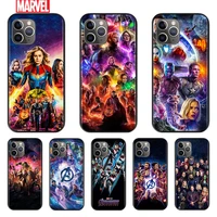 marvel the avengers for apple iphone 12 11 xs pro max mini xr x 8 7 6 6s plus 5 se 2020 silicone black cover phone soft case