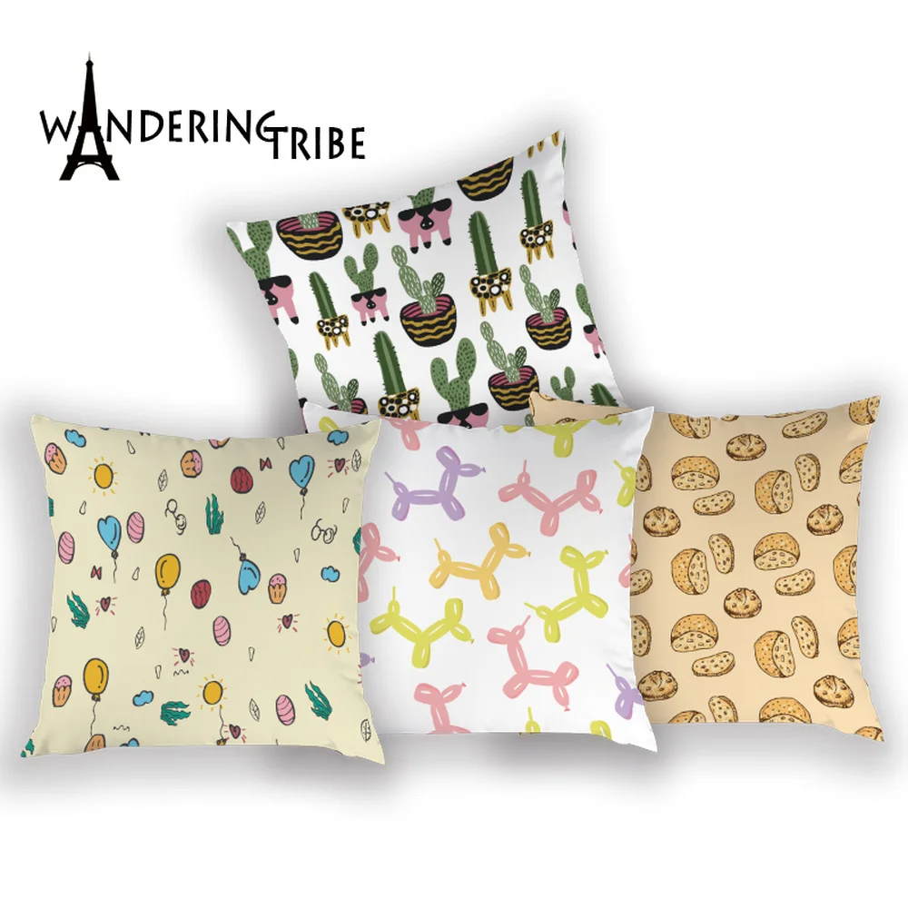 

Мультяшный воздушный шар домашний декор наволочка детская декоративная подушка подарок Башня кактус Козин чехол кошка подушка чехол для п...