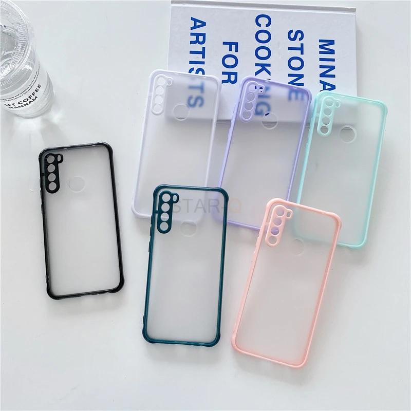 airbag shockproof matte phone case on for xiaomi redmi note 8 pro note8 2021 translucent silicone plastic hard back cover funda free global shipping