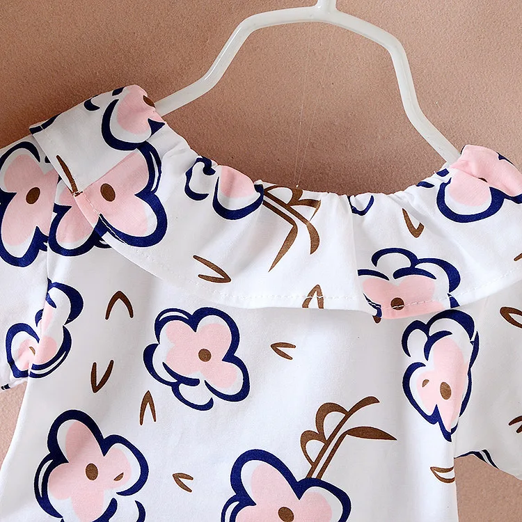 

Kids clothes sets summer girls fashion cotton print t-shirt+shorts 2pcs outfits for children clothing baby girl tracksuits sets